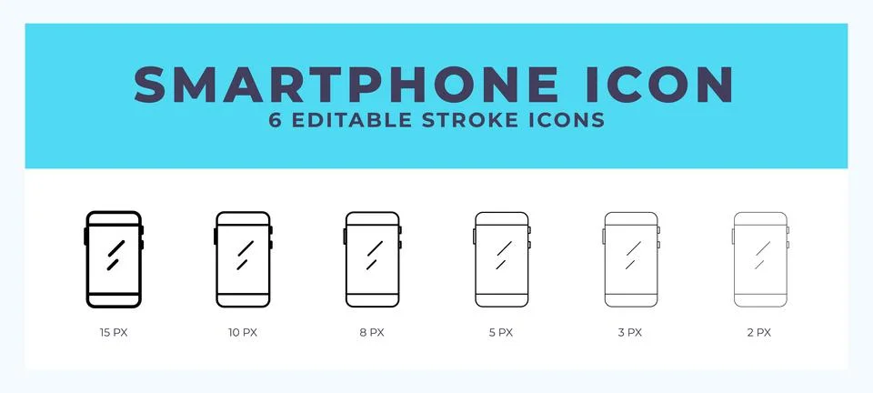 Smartphone icon symbol. Isolated. Vector illustration with editable stroke. Stock Illustration