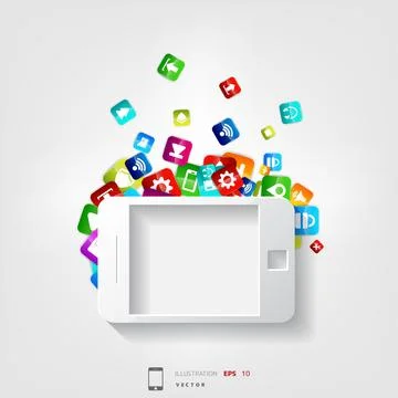Smartphone icon tablet symbol. Application button. Illustrazione stock