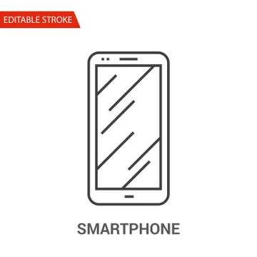 Smartphone Icon. Thin Line Vector Illustration Stock Illustration