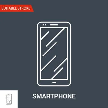 Smartphone Icon. Thin Line Vector Illustration Stock Illustration