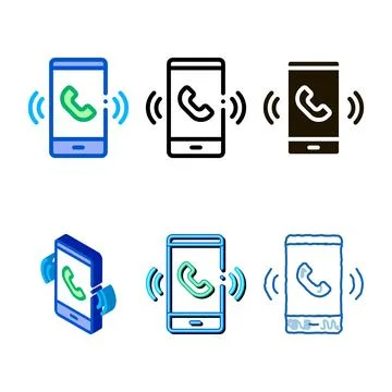 Smartphone icon types vector outline Stock Illustration