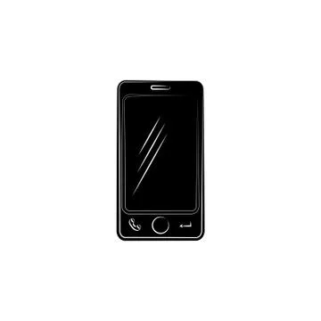 Smartphone icon vector black on white background Stock Illustration
