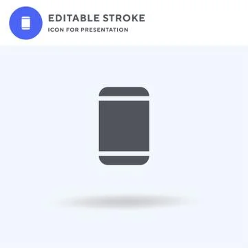 Smartphone icon vector, filled flat sign, solid pictogram isolated on white,  스톡 일러스트