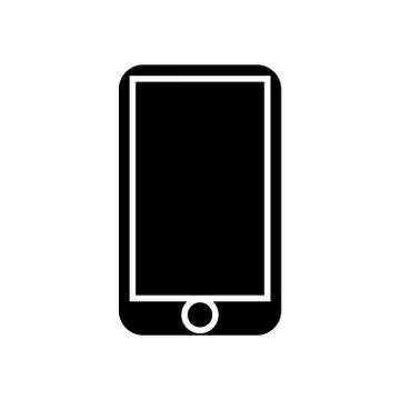 Smartphone icon, vector illustration, black sign on isolated background Illustrazione stock