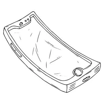Smartphone icon. Vector illustration of a mobile phone. Hand drawn smartphone Stock Illustration