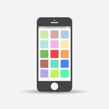 Smartphone icon. Vector illustration on white background. Telephone in iphone Stock Illustration