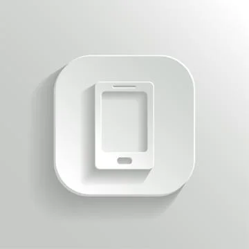 Smartphone icon - vector white app button Stock Illustration