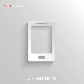 Smartphone icon - vector white app button Stock Illustration