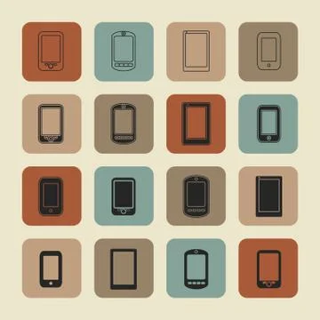 Smartphone icons Stock Illustration