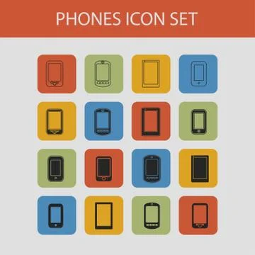 Smartphone icons Stock Illustration