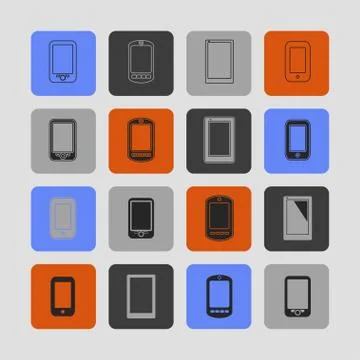 Smartphone icons Stock Illustration