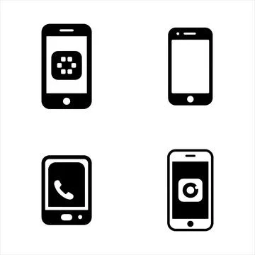 Smartphone icons set Stock Illustration