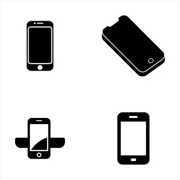 Smartphone icons set Stock Illustration