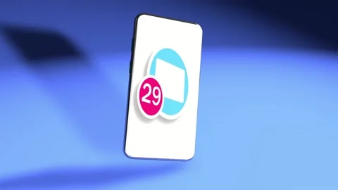 Smartphone with inbox email push notification on the screen. Trendy mobile phone Video stock 146320845