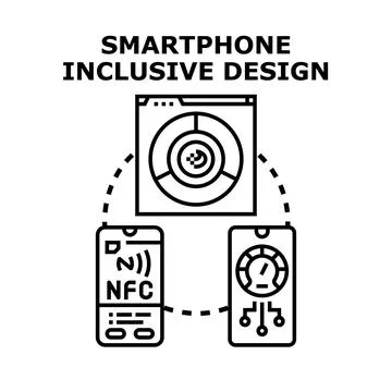 Smartphone inclusive design developing digital product solutions Illustrazione stock