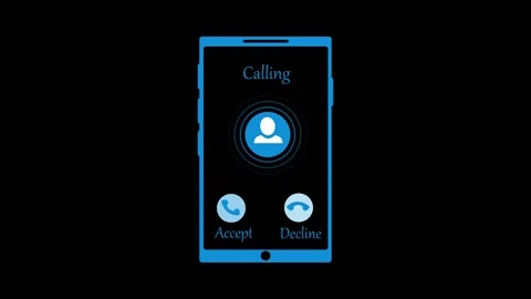 Smartphone Incoming Call Interface Animation, Simple Phone Calling Animated.. Stock Footage 311728077