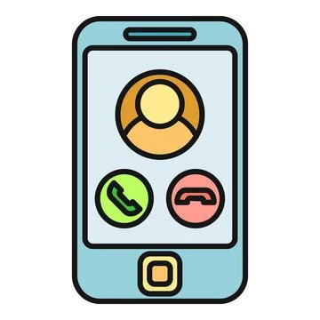 Smartphone with incoming call screen and contact icon Stock Illustration