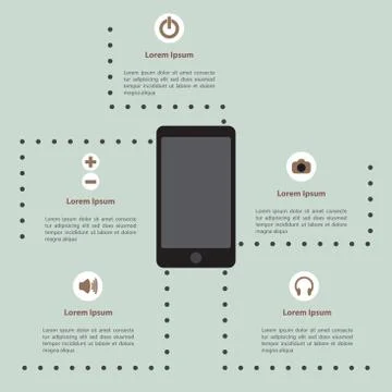 Smartphone infographic template Stock Illustration