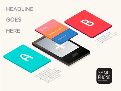Smartphone infographics elements Stock Illustration