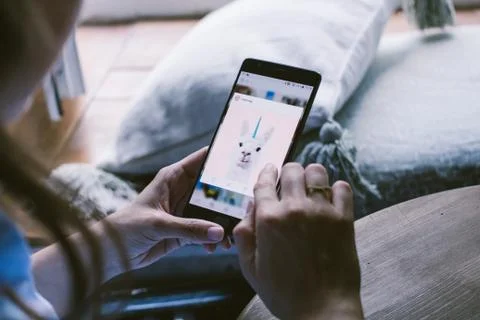 Smartphone with  Instagram application Stock Photos