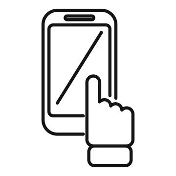 Smartphone interaction icon outline vector. Social network Stockillustratie