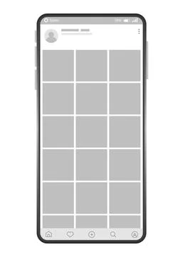 Smartphone interface post. Mock up with carousel interface post on social Stock Illustration