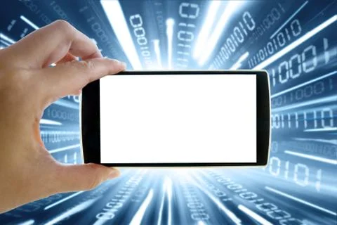 Smartphone with internet connection background Stock Photos
