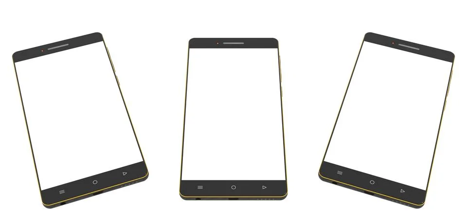 Smartphone isolate with an isolated screen is the perfect layout for interf.. Stock Photos