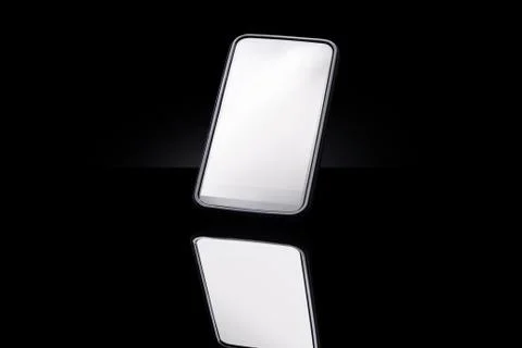 Smartphone isolated on black background. Stock Photos