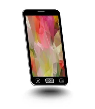 Smartphone - isolated object with triangle patterns on display Stock Illustration