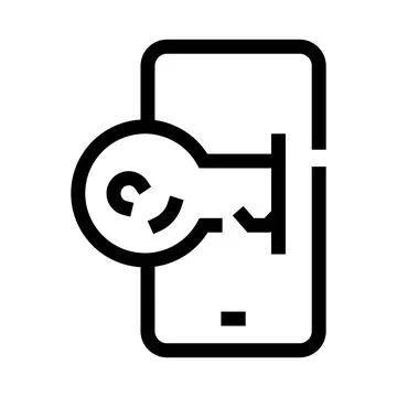Smartphone key unlocking mobile security and privacy access Stock Illustration