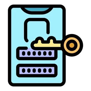 Smartphone key unlocking password protection, ensuring mobile security Stock Illustration