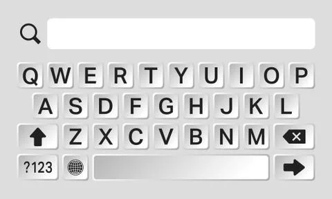 Smartphone keyboard template Stock Illustration