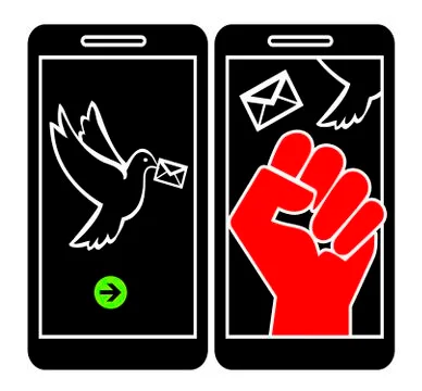 Smartphone killing Conversation Stock-Illustration