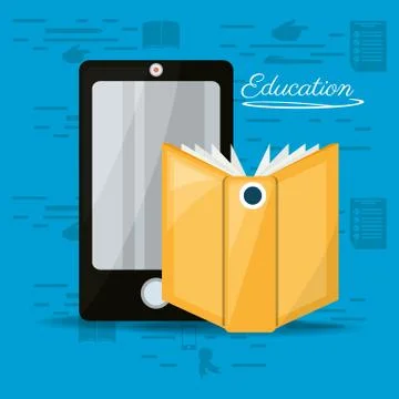 Smartphone with knowledge to leard and study Stock Illustration