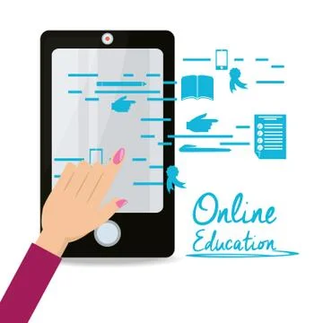 Smartphone with knowledge to leard and study Stock Illustration