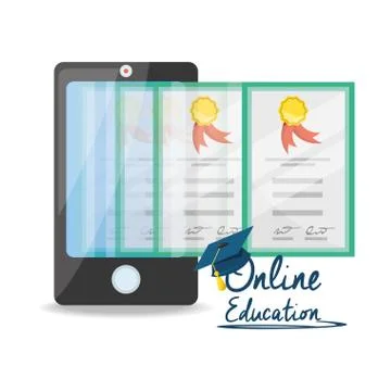 Smartphone with knowledge to leard and study 스톡 일러스트