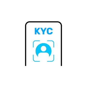 Smartphone KYC verification interface. Secure KYC technology safe user Stock Illustration