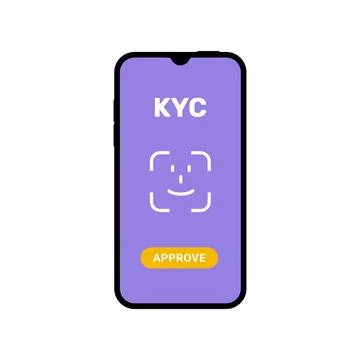 Smartphone KYC verification interface. Secure KYC technology safe user 스톡 일러스트