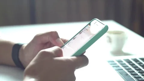 Smartphone with laptop Stock Footage 69236166