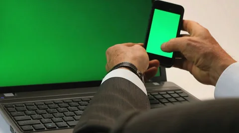 SMARTPHONE LAPTOP GREENSCREEN Stock Footage 35349618