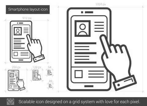 Smartphone layout line icon Illustrazione stock