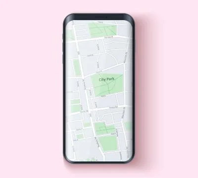 Smartphone layout mockup with map Illustrazione stock