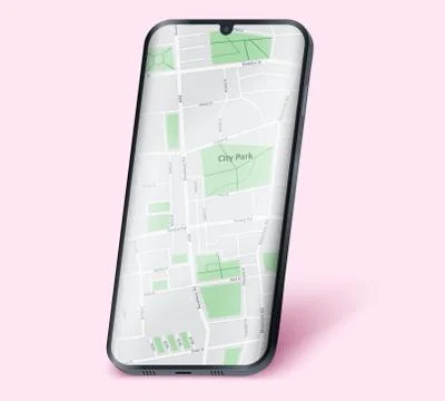 Smartphone layout mockup with map Illustrazione stock