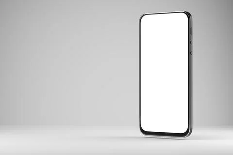 Smartphone layout with white screen for your design on a white background. Sm Stock Illustration