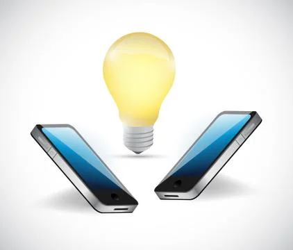 Smartphone lightbulb illustration Stock Illustration