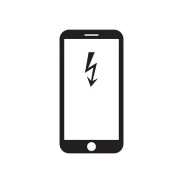 Smartphone with lightning icon on the screen Stock Illustration
