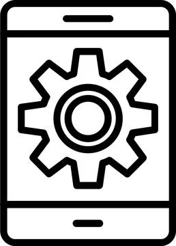 Smartphone Line Icon Design Stock Illustration