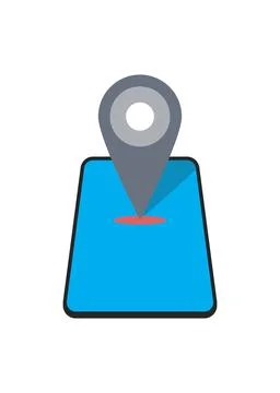 Smartphone Location Pointer Map Icon 库存插图