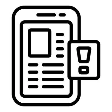Smartphone lock icon outline vector. Password lock Stock Illustration